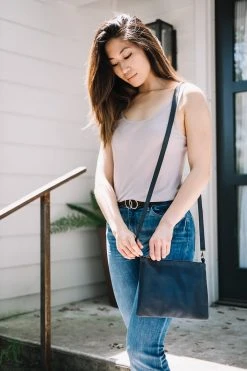 Purse & Clutch Leather Crossbody - Ink Black Best Sellers