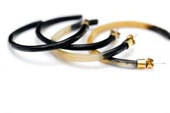 Abby Alley Best Sellers Large Amber Horn Hoops 14 Abby Alley Best Sellers Large Amber Horn Hoops