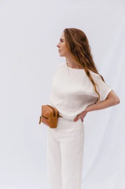 Abby Alley Handcrafted Brenda Belt Bag - Tan