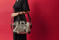 Abby Alley Ellen Handbag - Black Cow Hair Handcrafted