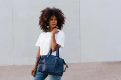 Abby Alley Handcrafted Ellen Handbag - Navy