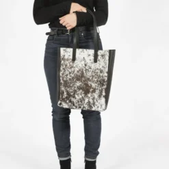 Abby Alley Joanie Tote - Black Cow Hair Handcrafted