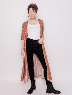 Mata Traders Aditi Hazelnut Floral Tencel Wrap Dress Clothing