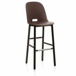 Emeco Furniture Alfi Recycled High Back Barstool - Dark Ash