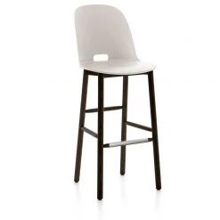 Emeco Furniture Alfi Recycled High Back Barstool - Dark Ash