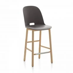 Emeco Alfi Recycled High Back Counter Stool - Ash