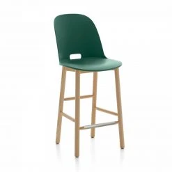 Emeco Alfi Recycled High Back Counter Stool - Ash