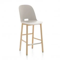 Emeco Alfi Recycled High Back Counter Stool - Ash