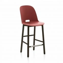 Emeco Furniture Alfi Recycled High Back Counter Stool - Dark Ash