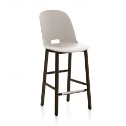 Emeco Furniture Alfi Recycled High Back Counter Stool - Dark Ash