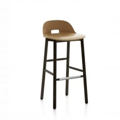 Emeco Alfi Recycled Low Back Barstool - Dark Ash Furniture