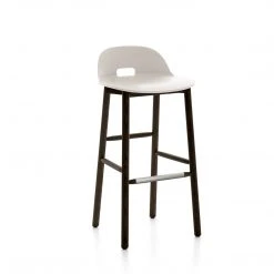 Emeco Alfi Recycled Low Back Barstool - Dark Ash Furniture