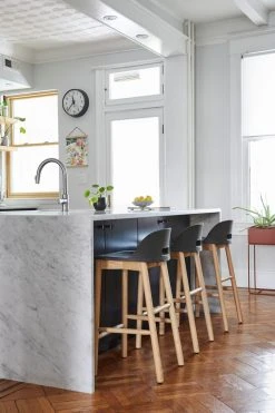 Emeco Furniture Alfi Recycled Low Back Counter Stool - Dark Ash