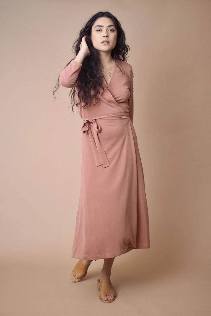 Altar Handcrafted Canyon Upcycled Modal Wrap Dress 4 Altar Handcrafted Canyon Upcycled Modal Wrap Dress