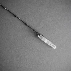 Iron Oxide Layered Labradorite Lariat Necklace