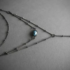 Iron Oxide Layered Labradorite Lariat Necklace