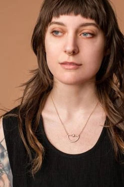 Iron Oxide Mini Waxing Moon Necklace