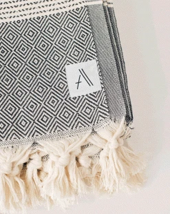 Amante Marketplace Best Sellers Magis Diamond Turkish Blanket - Black