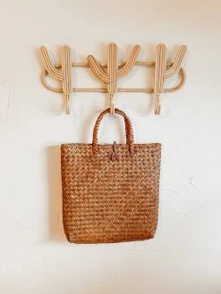 Village Thrive Amber Woven Seagrass Tote Bag Accessories