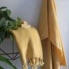 Anatolico Waffle Weave Turkish Towel - Mustard 1 Anatolico Waffle Weave Turkish Towel - Mustard