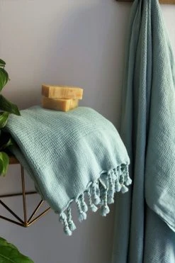 Anatolico Home Goods Waffle Weave Turkish Towel - Powder Blue