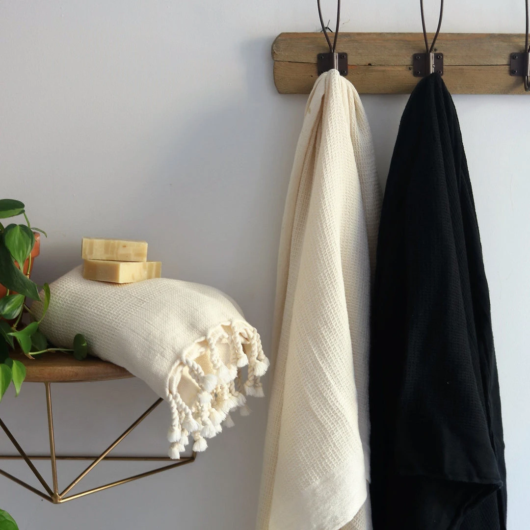 Anatolico Waffle Weave Turkish Towel - White 6 Anatolico Waffle Weave Turkish Towel - White