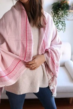 Anatolico Throw Blankets Matia Turkish Blanket / Scarf - Pink