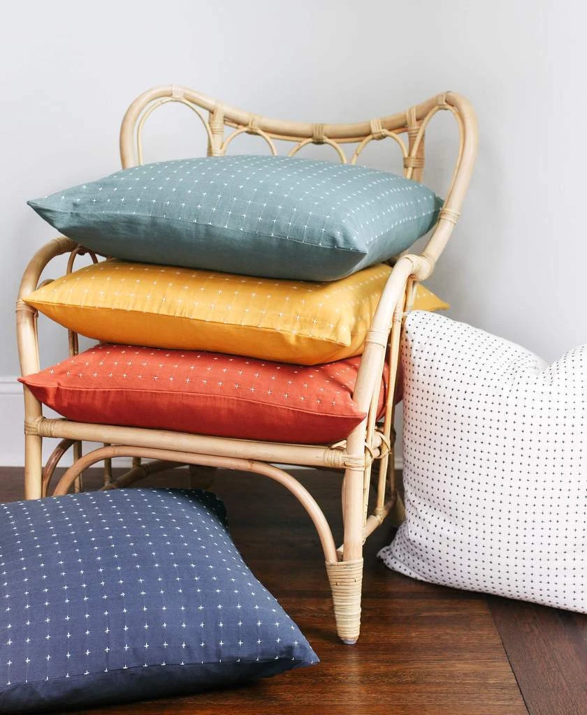 Anchal Cross Stitch Throw Pillow- Rust 5 Anchal Cross Stitch Throw Pillow- Rust