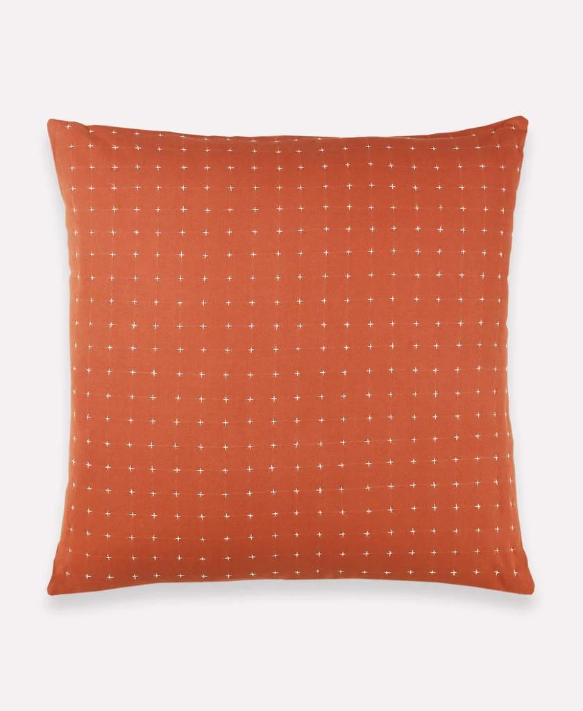 Anchal Cross Stitch Throw Pillow- Rust 3 Anchal Cross Stitch Throw Pillow- Rust