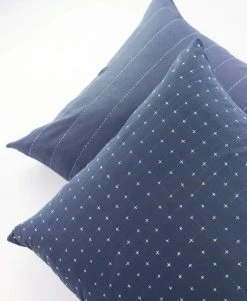 Anchal Home Goods Cross Stitch Throw Pillow - Slate