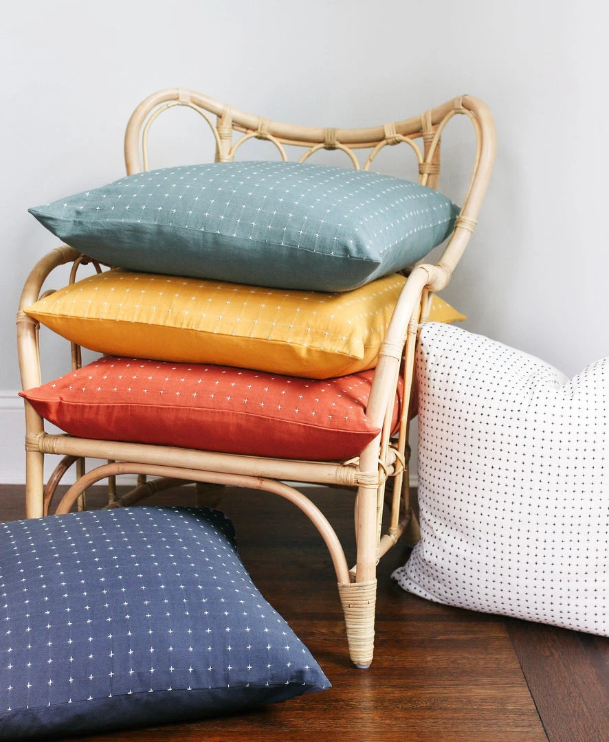 Anchal Cross Stitch Throw Pillow - Spruce 5 Anchal Cross Stitch Throw Pillow - Spruce