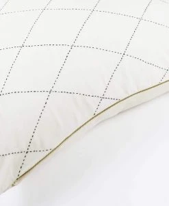 Anchal Diamond Stitch Standard Throw Pillow - Bone