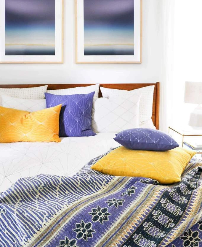 Anchal Home Goods Prism Lumbar Pillow - Mustard 4 Anchal Home Goods Prism Lumbar Pillow - Mustard