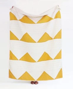 Anchal Triangle Throw Quilt - Mustard Home Goods