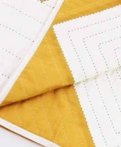 Anchal Triangle Throw Quilt - Mustard Home Goods