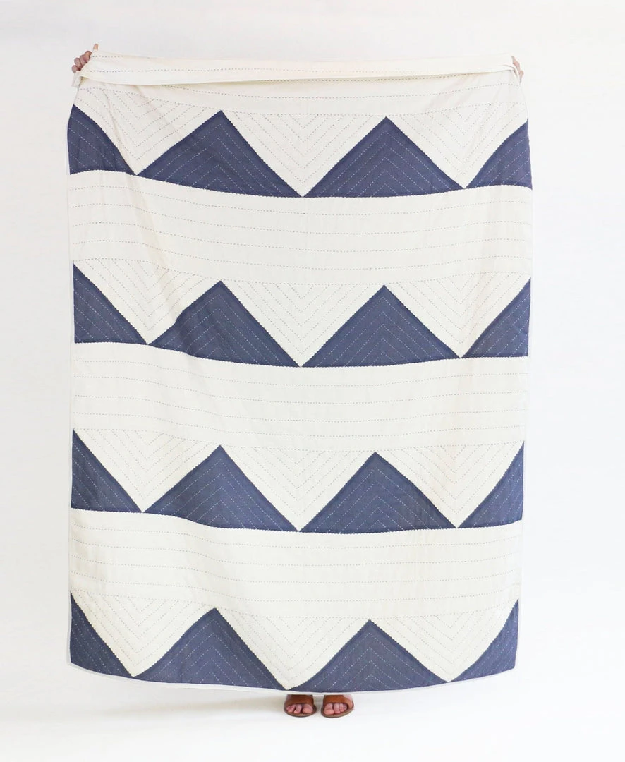 Anchal Home Goods Triangle Throw Quilt - Slate 3 Anchal Home Goods Triangle Throw Quilt - Slate