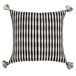 Archive New York Antigua Throw Pillow - Black + White Striped Home Goods