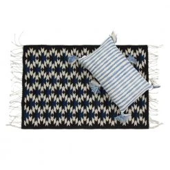 Archive New York Antigua Lumbar Pillow - Faded Indigo Striped