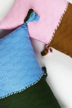 Archive New York Antigua Lumbar Pillow - Olive + Blue