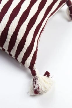 Archive New York Antigua Lumbar Pillow - Burgundy Striped