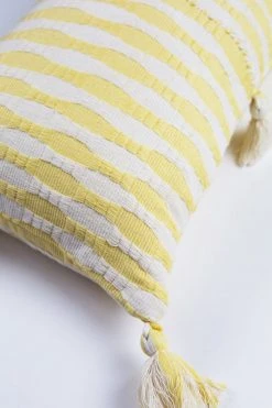 Archive New York Antigua Lumbar Pillow - Butter Yellow Striped Home Goods