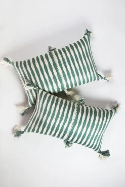 Archive New York Home Goods Antigua Lumbar Pillow - Dusty Green Striped