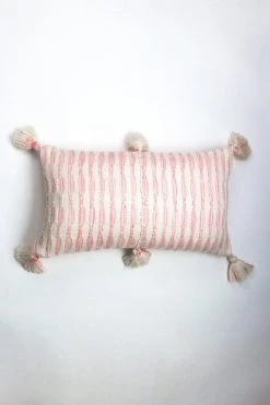 Archive New York Home Goods Antigua Lumbar Pillow- Faded Pink Striped