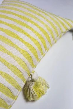 Archive New York Antigua Lumbar Pillow - Faded Yellow Striped Home Goods