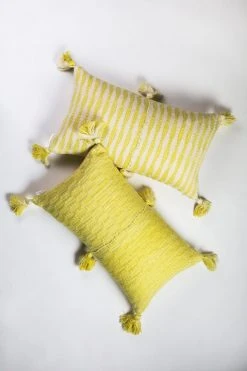 Archive New York Antigua Lumbar Pillow - Faded Yellow Striped Home Goods