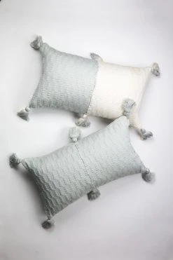 Archive New York Home Goods Antigua Lumbar Pillow - Natural White + Gray