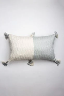 Archive New York Home Goods Antigua Lumbar Pillow - Natural White + Gray