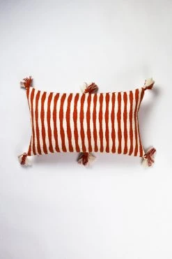 Archive New York Antigua Lumbar Pillow - Red Striped Home Goods