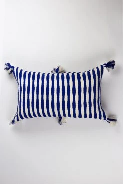 Archive New York Antigua Lumbar Pillow - Royal Blue Striped