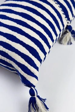 Archive New York Antigua Lumbar Pillow - Royal Blue Striped
